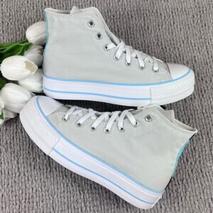 NEW Womens Size 8.5 Custom Converse High Top Platform Zebra Print Glitter Shoe